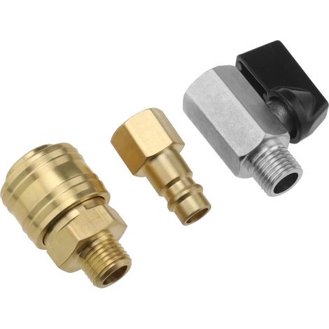 Vanne à Bille Connecteur Rapide d'air Comprimé de 1/4 pouces Connecteur Enfichable 1/4 Connecteur de Tuyau 1/4 Mini Vanne à Bille 1/4 (1/5)