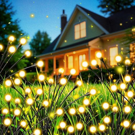 Solarleuchten für den Außenbereich, 6 Stück, 8 LEDs, verbessertes Design, höhenverstellbar, mehrere Modi, IP65 wasserdicht, für Terrassen, Balkone, Gärten und Rasenflächen (1/5)