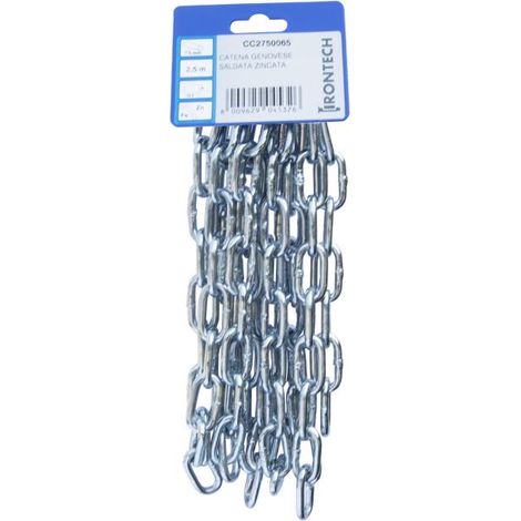 Catena genovese pretagliata Ø 5 mm. in acciaio zincato 2,5 mt.