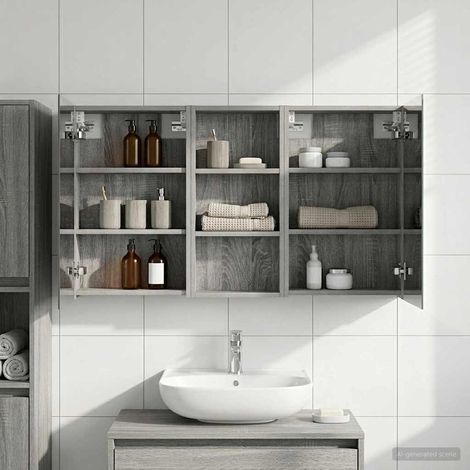 vidaXL Ensemble de Meubles de Salle de Bain 3 pc 110 x 10,5 x 60,5 cm (1/5)