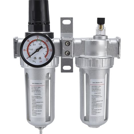 Filtre à air comprimé avec régulateur, manomètre et séparateur d'eau pour compresseur - Kit 2 unités SFC400 (1/5)