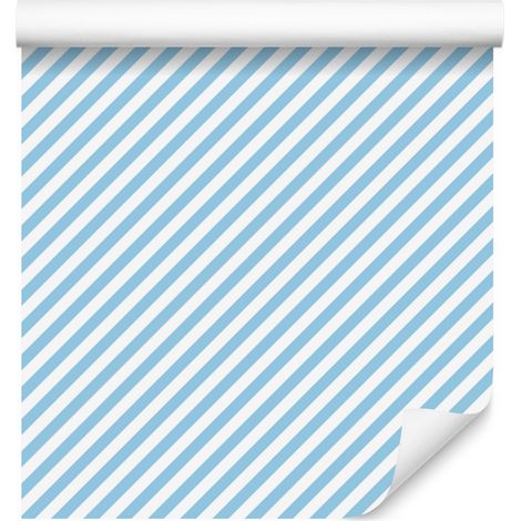 Tapete „Azurblaue Streifen“, dezente Details für Wohn- und Schlafzimmer, 50 x 1000 cm (1/5)