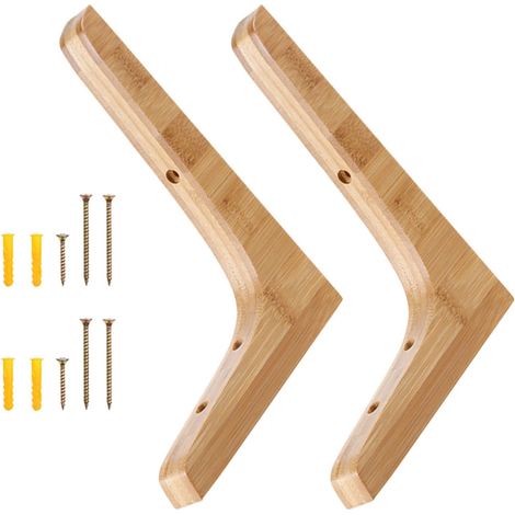 2 Stück dreieckige Wandhalterung aus Holz für schwebende Regale, für Badezimmer und Küche