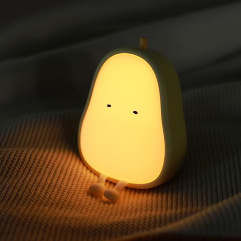Veilleuse poire mignonne avec jambes pour enfants, lampe mignonne en Silicone, lampe de nuit rechargeable avec capteur tactile, pour bébé (1/5)