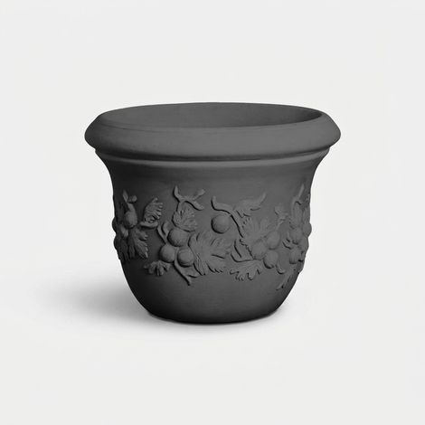 Vaso da esterno in polietilene per giardino Uva Spina - Antracite (1/2)