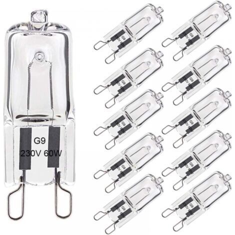 Ampoule Halogène G9 60W Blanc Chaud 2800K 680LM 230V Dimmable Halogène Capsule Ampoule Filament Lot de 10 (1/5)