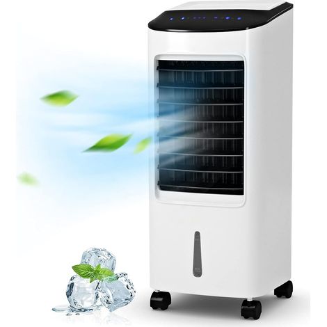 GOPLUS Ventola di Raffreddamento Portatile, Timer e Telecomando, 7L, 3 Modalità e 3 Velocità, 30 x 27 x 74 cm, Bianco