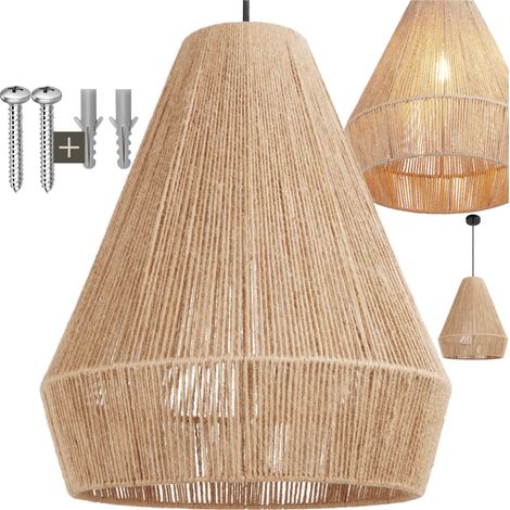 Suspension au style bohème 40W avec fibre de jute naturelle (1/5)