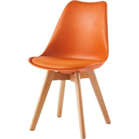 Dining Chairs Designer Side Chairs Wooden Legs Office Home Commercial EVA ORANGE 1 (1/5)