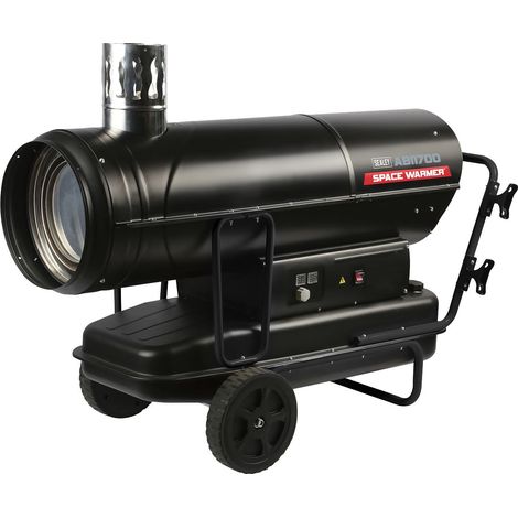 Sealey ABI1700 Space Warmer Indirect Kerosene/Diesel Heater with Wheels 170,000Btu/hr