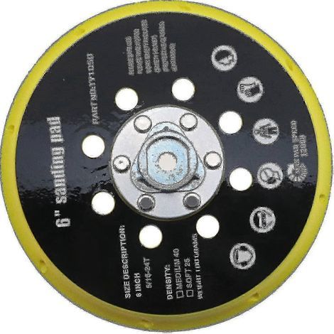 Compatible avec les ponceuses Makita Bo6030/Bo6040 et Festool Ro1/ES150/ET2, plateau de ponçage 17 trous de 150 mm, système d'aspiration des poussières ventilé, 1200 tr/min, version plastique 0809 (1/5)
