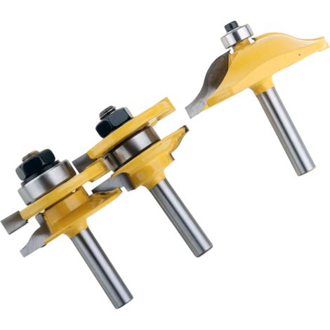 Fresa De Moldura S - Perfil S Pequeño Y Perfil S Estándar - Vástago 8 Mm - Para Fresadora - Juego De 3 Unidades (1/5)
