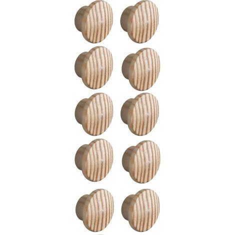 10x cache vis bois pin tête bombée bouchon capuchon trou disque meuble table chaise lit épaisseur 11mm diamètre extérieur 20mm diamètre intérieur 15mm (1/2)