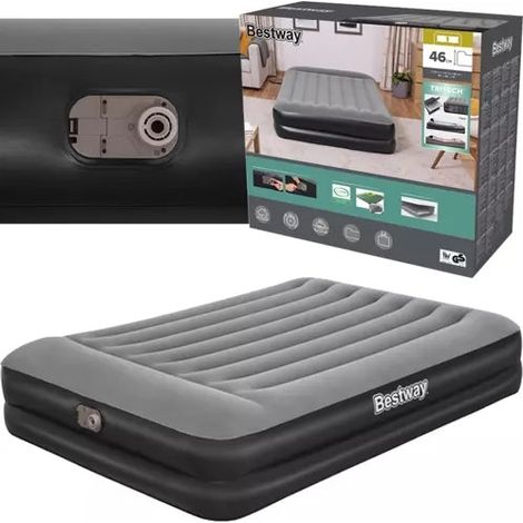Materassino da Campeggio Airbed Floccato Matrimoniale con Pompa 203 x 152 x 46 cm Bestway (1/5)