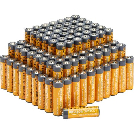 Lot de 100 piles alcalines AA haute performance, 1,5 V, durée de conservation de 10 ans (1/5)