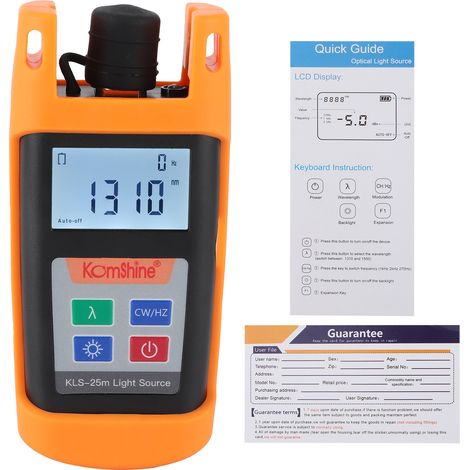 Testeur de câble fibre optique portable KLS‑25 avec source lumineuse et détecteur de puissance optique (1/5)