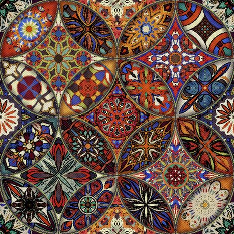 Outdoor dekostoffe oxford - Motiv dekoratives Mandala