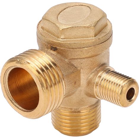 Rückschlagventil aus Messing für Luftpumpen, Gewindeanschluss 1/2" x 3/8" x 10 mm
