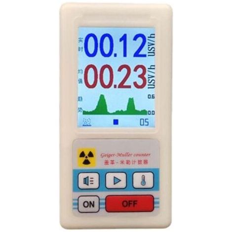 QORVA-Compteur Geiger BR-6, détecteur de rayonnement radioactif multifonctionnel facile à lire, dosimètre de rayonnement nucléaire et de rayonnement électromagnétique avec écran LCD XXW