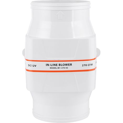 Ventilateur de cale 4 pouces 270CFM, soufflerie marine en ligne 12V blanc, moteur électrique DC pour bateau, accessoire naval, extraction d'air compacte (1/5)