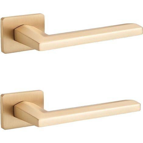 Libia II Innentürgriff, gebürstetes Gold, Premium-Platte