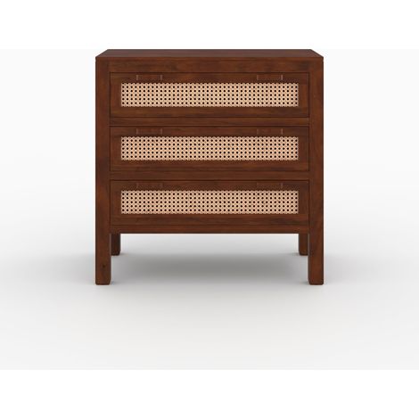 Commode en bois de manguier et cannage - TIKI