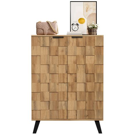 Étagère à chaussures moderne avec 5 compartiments, dimensions 80,5 x 35 x 109,5 cm, tablettes réglables en hauteur, design compact et élégant pour entrée ou couloir