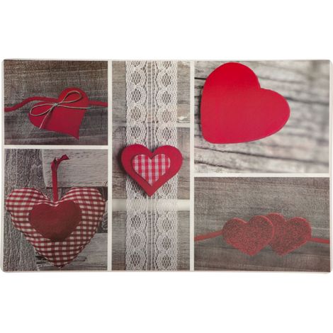Lot de 6 sets de table à motifs cœur POLYCOEUR