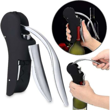Bottle Opener – Black Vertical Corkscrew with Foil Cutter (1/5)