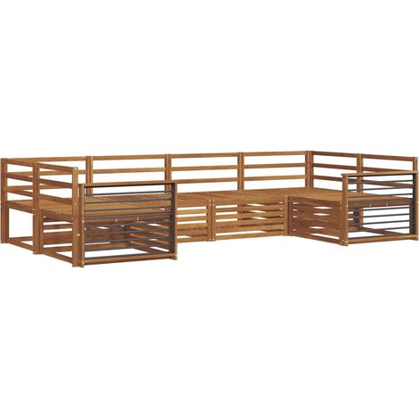 Sofa Sets 6 pcs Natural Solid Acacia Wood vidaXL