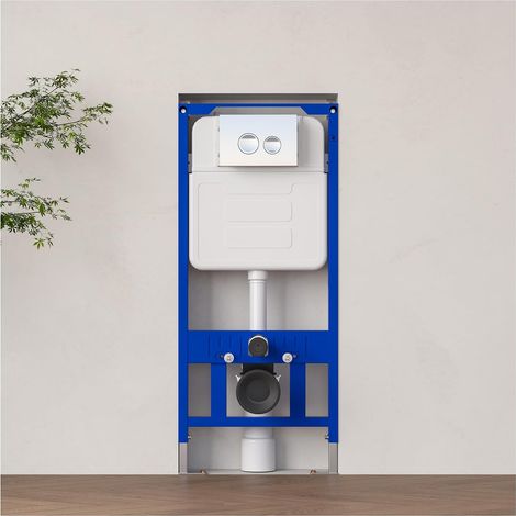 Toilet Cistern with Dual Flow Trigger Plate, White (Compatible with Smart Wall-Mounted Toilet) (1/5)