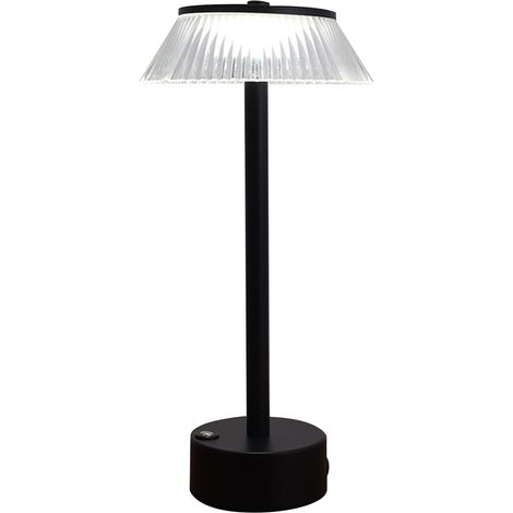 Lámpara de mesa LED recargable, luz nocturna moderna y minimalista, interruptor de brillo de tres niveles con función táctil, lámpara de mesita de noche que cuida la vista. (1/5)