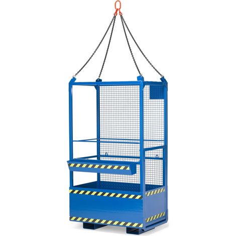 RR Industrietechnik Arbeitskorb Typ RAK-Kranbar 1200x800x2200mm RAL 5010 Enzianblau