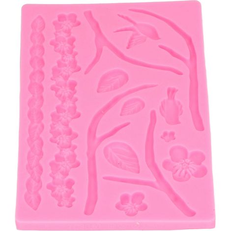 Lebensmittelechte Silikonform in Form von Zweigen und Blüten - Verschiedene Formen - Ideal für selbstgemachtes Backen (Muffins, Fudge, Brot, Schokolade) (1/5)