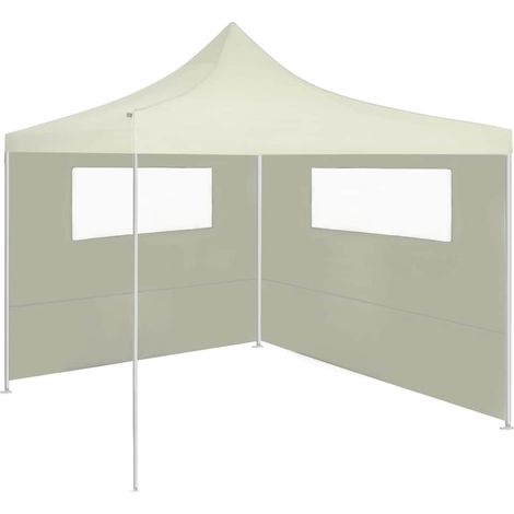 vidaXL Pared lateral de cenador con ventanas color crema 6x2 m (1/2)