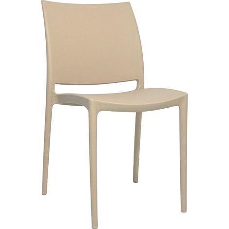 Silla de comedor Altea en plástico color beige modelo confort (1/5)