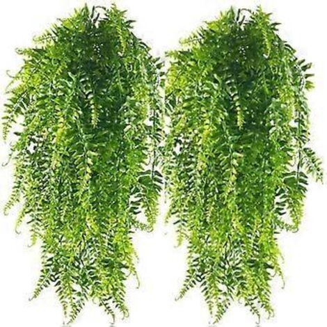 2 pièces de décoration murale en rotin artificiel et herbe persane, fougères suspendues artificielles, lianes, plantes vertes suspendues