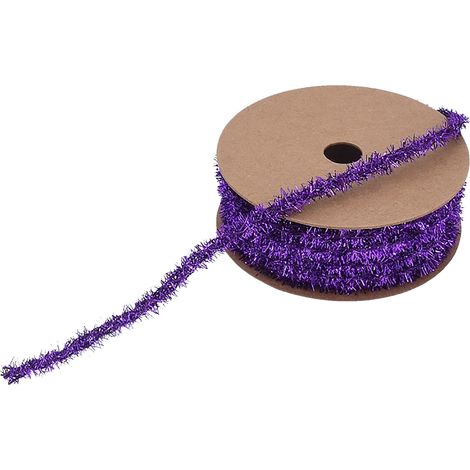 Guirlande En Laine Métallisée - 9,14 M - Pour Décoration De Sapin De Noël Et Emballage Cadeau - Violet (1/5)