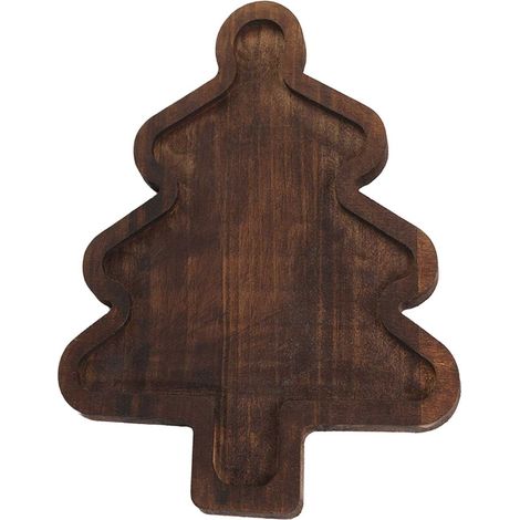 Planche À Découper De Noël - Forme Arbre De Noël Et Chapeau - En Bois Naturel - Pour Fromage Fruits Gâteaux Apéritifs - 2 Pièces (1/5)