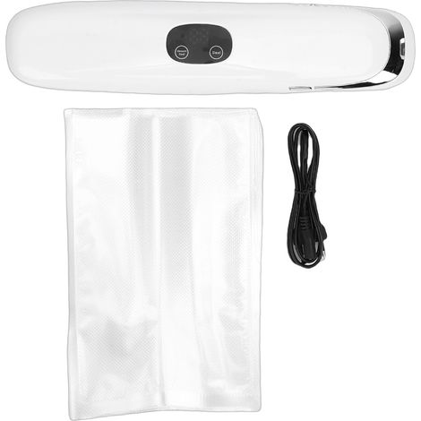 Machine à sceller sous vide Portable, économiseur automatique pour aliments avec 10 sacs, petit appareil de cuisine blanc (1/5)