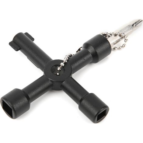 Clé multifonction croix universelle pour boîte électrique ascenseur, compteur d'eau, outil plombier (1/5)