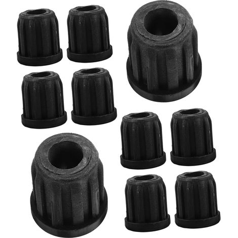 Bagues de roue pour meubles en plastique noir, insert tige, fixation (1/5)