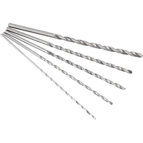 Outil de foret hélicodal à tige droite en acier extra long à grande vitesse 2-5mm pour le bois (1/4)
