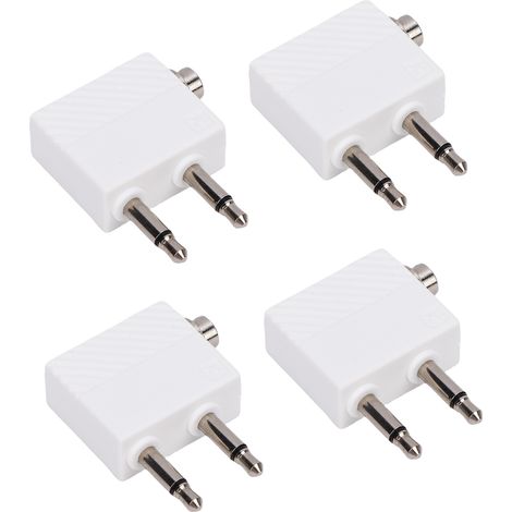Adaptateur pour casque d'avion, double prise mâle 3,5 mm vers femelle 3,5 mm, convertisseur pour système de divertissement en vol (lot de 4). (1/5)