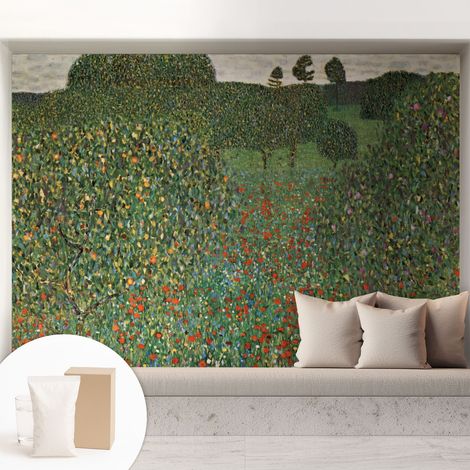 Papier peint intissé mural avec colle pour salon et chambre Décoration murale rapide - Colle incluse gratuite Prairie fleurie 208x146 cm (1/5)