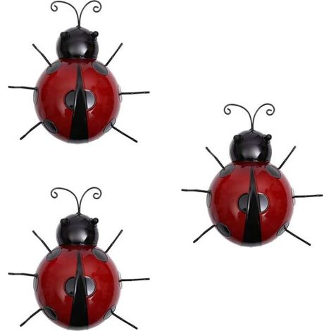 3 Pièces Individus Coccin en Fer Métal Animal Suspension Art Suspension Intérieur Jardin Extérieur Décoration Maison (10cm) (1/4)
