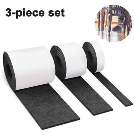 Pair 3 rouleaux de feutre autocollant compatibles avec les meubles, tapis coulissant de toute forme (1/5)