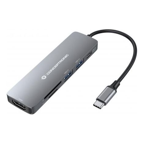 Conceptronic DONN11G replicatore di porte e docking station per laptop Cablato USB 3.2 Gen 1 (3.1 Gen 1) Type-C Grigio (1/3)