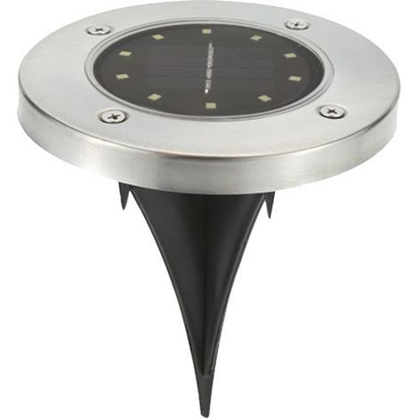 4 solarbetriebene Einbauleuchten für den Außenbereich – 10 LED-Kaltweiß, wasserdicht IP67, aus Edelstahl, ideal für Rasen, Garten, Hof und Villa (1/2)