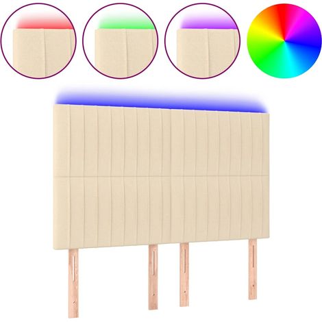 Maison Exclusive - Testiera a LED Crema 144x5x118/128 cm in Tessuto (1/5)